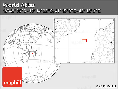 Blank Location Map of the Area around 18° 31' 34" S, 41° 43' 30" E