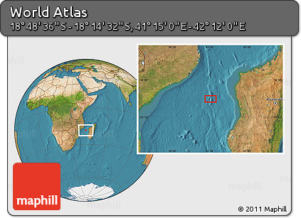 Satellite Location Map of the Area around 18° 31' 34" S, 41° 43' 30" E