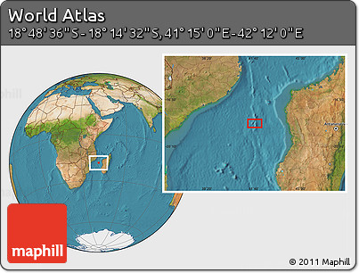 Satellite Location Map of the Area around 18° 31' 34" S, 41° 43' 30" E