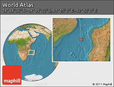 Satellite Location Map of the Area around 18° 31' 34" S, 41° 43' 30" E