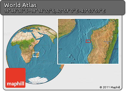 Satellite Location Map of the Area around 18° 31' 34" S, 43° 25' 29" E
