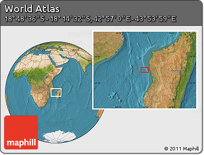 Satellite Location Map of the Area around 18° 31' 34" S, 43° 25' 29" E