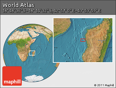 Satellite Location Map of the Area around 18° 31' 34" S, 43° 25' 29" E