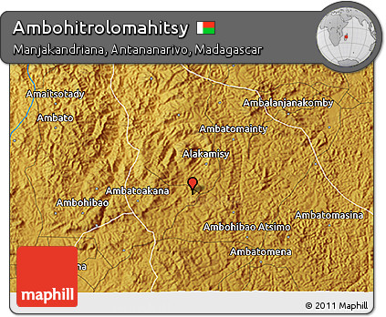 Physical 3D Map of Ambohitrolomahitsy
