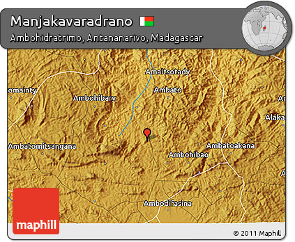 Physical 3D Map of Manjakavaradrano