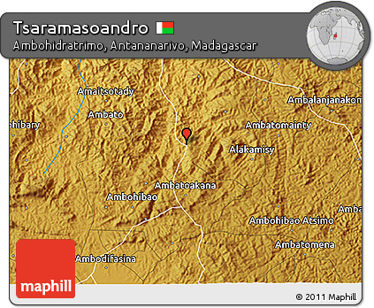 Physical 3D Map of Tsaramasoandro