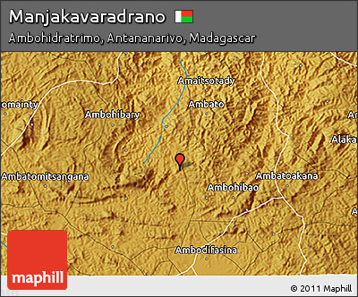 Physical 3D Map of Manjakavaradrano