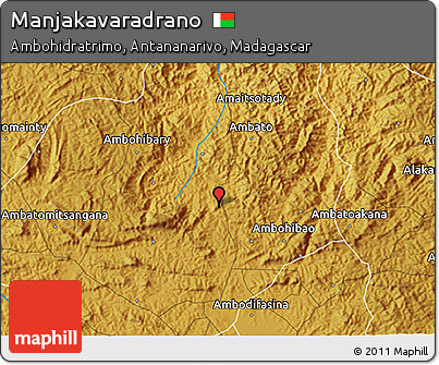 Physical 3D Map of Manjakavaradrano