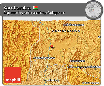 Political 3D Map of Sarobaratra