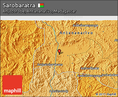 Political 3D Map of Sarobaratra