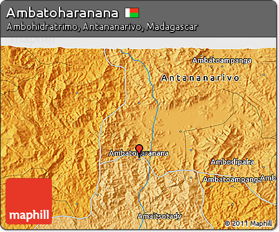 Political 3D Map of Ambatoharanana