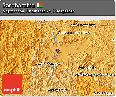 Political 3D Map of Sarobaratra