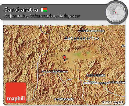 Satellite 3D Map of Sarobaratra