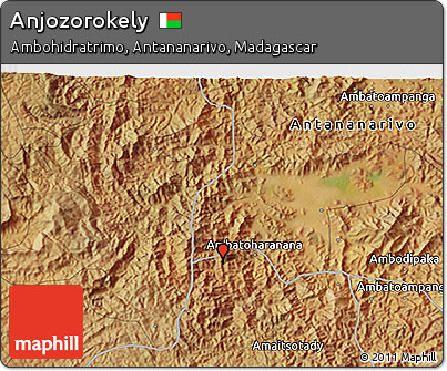 Satellite 3D Map of Anjozorokely