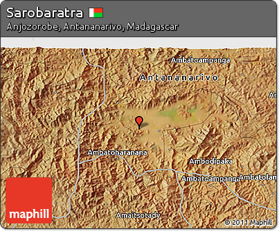 Satellite 3D Map of Sarobaratra