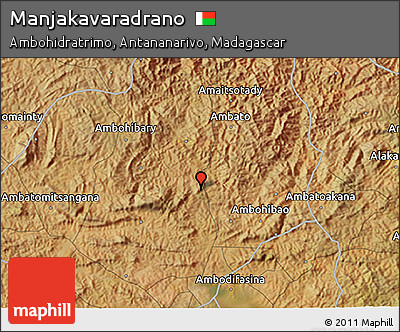 Satellite 3D Map of Manjakavaradrano
