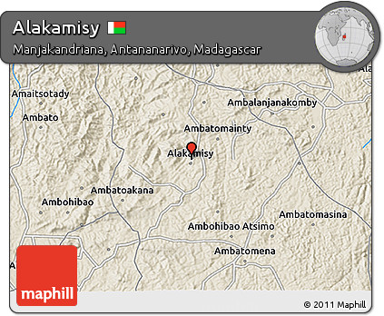 Shaded Relief 3D Map of Alakamisy
