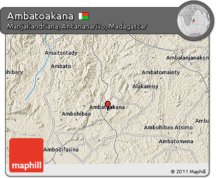 Shaded Relief 3D Map of Ambatoakana