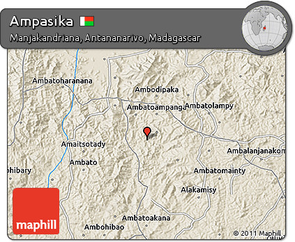 Shaded Relief 3D Map of Ampasika