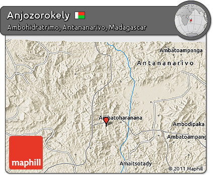 Shaded Relief 3D Map of Anjozorokely