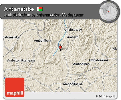 Shaded Relief 3D Map of Antanetibe
