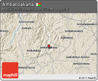 Shaded Relief 3D Map of Ambatoakana
