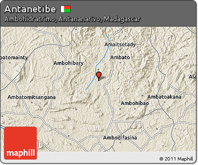 Shaded Relief 3D Map of Antanetibe