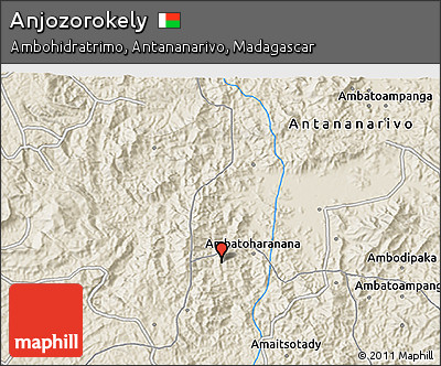 Shaded Relief 3D Map of Anjozorokely