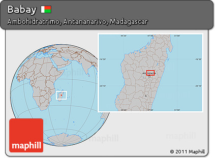 Gray Location Map of Babay