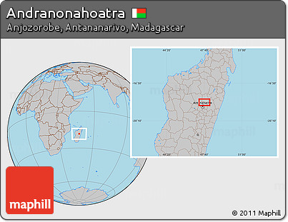 Gray Location Map of Andranonahoatra