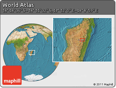 Satellite Location Map of the Area around 18° 31' 34" S, 47° 40' 29" E