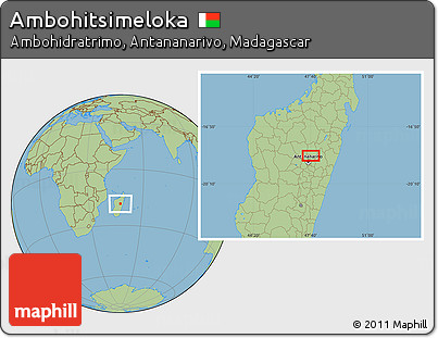 Savanna Style Location Map of Ambohitsimeloka