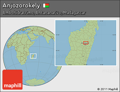Savanna Style Location Map of Anjozorokely