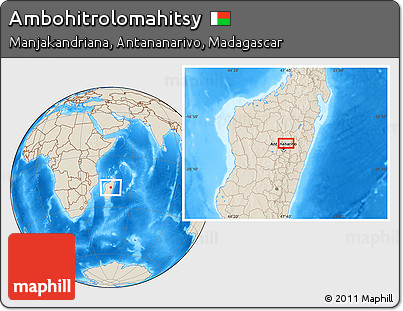 Shaded Relief Location Map of Ambohitrolomahitsy
