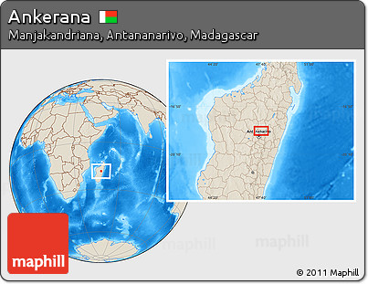 Shaded Relief Location Map of Ankerana