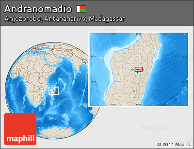Shaded Relief Location Map of Andranomadio
