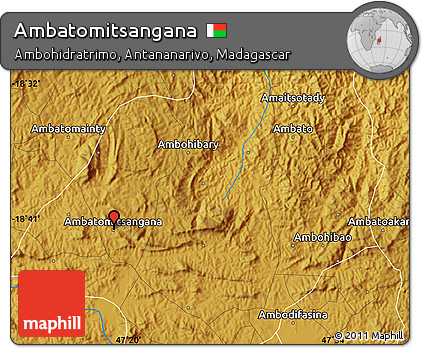 Physical Map of Ambatomitsangana