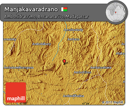Physical Map of Manjakavaradrano