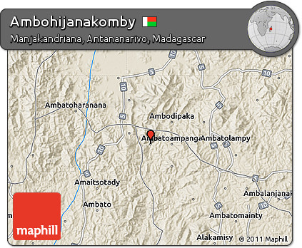 Shaded Relief Map of Ambohijanakomby