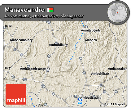 Shaded Relief Map of Manavoandro