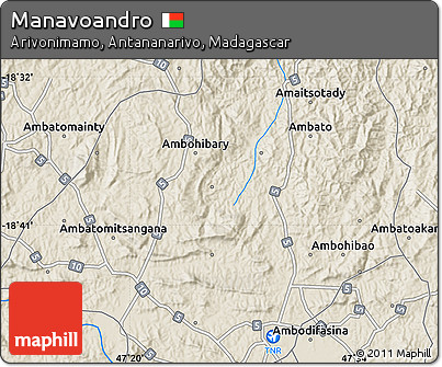 Shaded Relief Map of Manavoandro