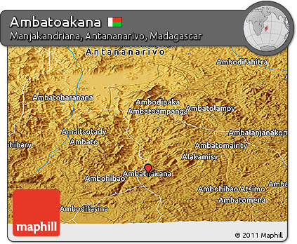 Physical Panoramic Map of Ambatoakana