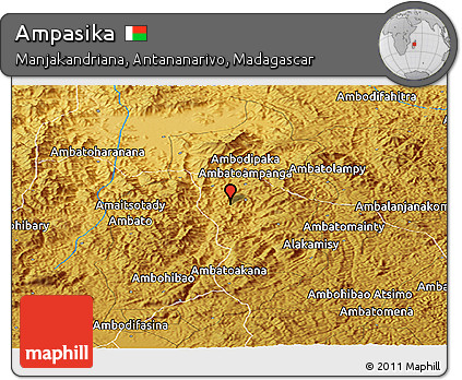 Physical Panoramic Map of Ampasika