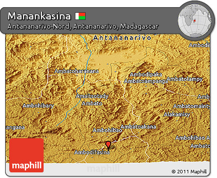 Physical Panoramic Map of Manankasina