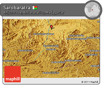 Physical Panoramic Map of Sarobaratra