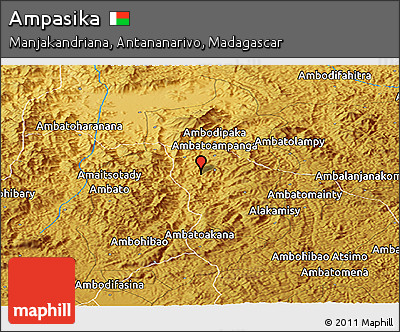 Physical Panoramic Map of Ampasika