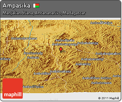 Physical Panoramic Map of Ampasika