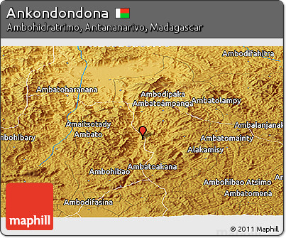 Physical Panoramic Map of Ankondondona
