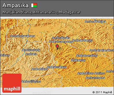 Political Panoramic Map of Ampasika