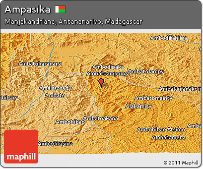 Political Panoramic Map of Ampasika